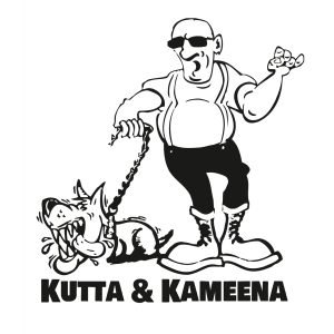 Vintage Skinhead T-Shirt, Kutta & Kameena Graphic Tee, Growling Dog T-Shirt, Retro Punk Style T-Shirt, Edgy Streetwear T-Shirt, Rebellious Graphic Tee, Unique Cultural T-Shirt