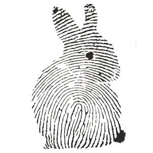 Fingerprint Rabbit T-Shirt, Unique Rabbit Graphic Tee, Artistic Rabbit Design T-Shirt, Cotton Rabbit Print T-Shirt, Unisex Rabbit Graphic Shirt, Stylish Animal Print T-Shirt, Casual Rabbit Art Tee, Trendy Fingerprint Design T-Shirt