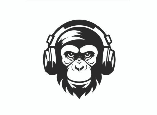 Monkey T-Shirt, Funny Monkey Shirt, Monkey with Headphones Tee, Music Lover T-Shirt, Trendy Graphic Tee, Cool Animal Shirt, Unique Gift Idea, Unisex Cotton Tee, Quirky T-Shirt Design.