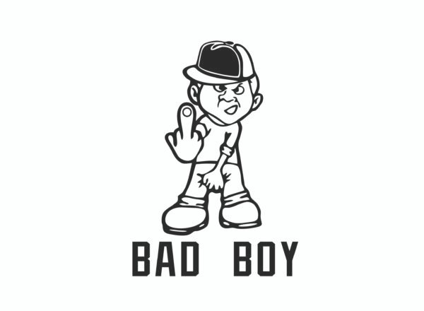 Bad Boy T-Shirt, Edgy Graphic Tee, Punk Rock Shirt, Rebellious Clothing, Funny Offensive Shirt, Streetwear Fashion, Controversial T-Shirt, Urban Style, Cartoon Graphic Tee, Provocative Clothing