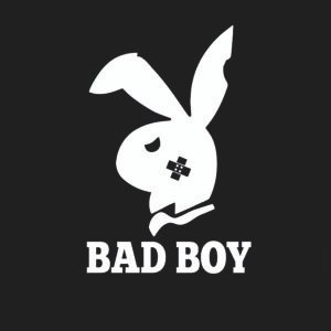Bad Boy T-Shirt, Playboy Bunny Graphic Tee, Edgy Streetwear, Retro-Inspired T-Shirt, Rebellious Fashion, Unisex Graphic Tee, Sexy Bunny T-Shirt, Band-Aid Bunny Shirt, Statement Tee, Cool Graphic Tops