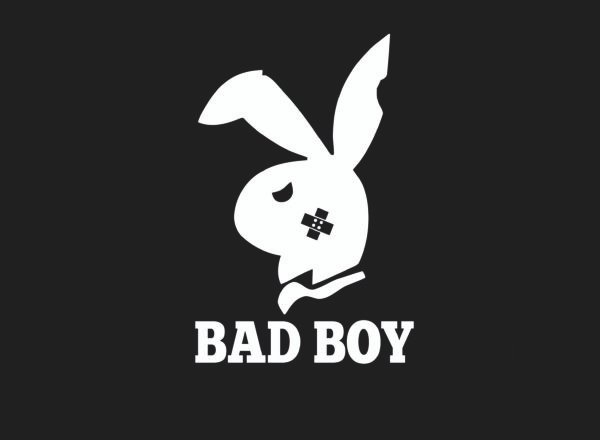 Bad Boy T-Shirt, Playboy Bunny Graphic Tee, Edgy Streetwear, Retro-Inspired T-Shirt, Rebellious Fashion, Unisex Graphic Tee, Sexy Bunny T-Shirt, Band-Aid Bunny Shirt, Statement Tee, Cool Graphic Tops