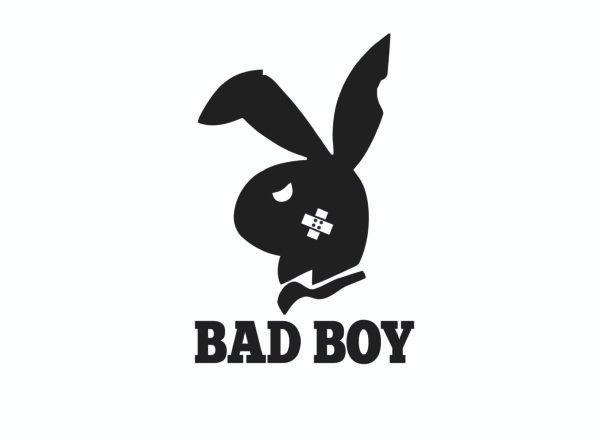 Bad Boy T-Shirt, Playboy Bunny Graphic Tee, Edgy Streetwear, Retro-Inspired T-Shirt, Rebellious Fashion, Unisex Graphic Tee, Sexy Bunny T-Shirt, Band-Aid Bunny Shirt, Statement Tee, Cool Graphic Tops