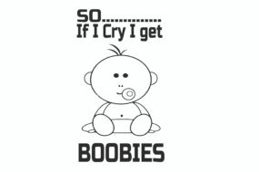 Funny baby grow, Cute baby graphic onesie, Baby grow with humorous text, "So If I Cry I Get Boobies" baby outfit, Unique baby clothing, Baby gift ideas, Comfortable cotton baby grow, Cheeky baby outfit