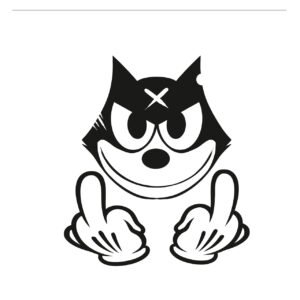 Felix the Cat T-Shirt, Middle Finger Cat Shirt, Funny Cartoon Tee, Sarcastic Graphic Tee, Retro Cat Shirt, Edgy Cartoon Apparel, Unisex Humor Tee