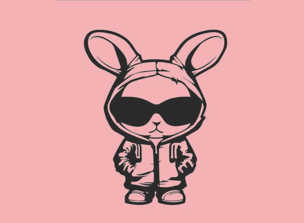 Cool Bunny T-Shirt, Hoodie Bunny Graphic Tee, Stylish Animal Shirt, Trendy Streetwear T-Shirt, Cute Bunny Hoodie Shirt, Edgy Bunny Design, Unique Animal Tee, Unisex Casual T-Shirt