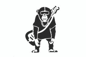 Monkey Guitar T-Shirt, Funky Monkey Shirt, Music Lover Tee, Cool Animal Graphic Tee, Unique Band Shirt, Playful Monkey T-Shirt, Funny Music Tee, Cotton Graphic T-Shirt, Unisex Rock T-Shirt, Gift for Guitar Lovers.